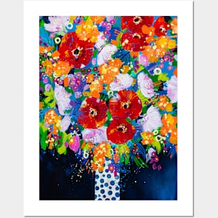 The Polka Dot Vase - Modern Floral Posters and Art